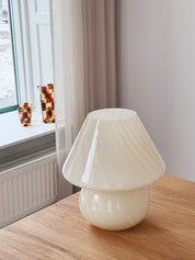 Vintage Murano Mushroom Bordlampe i Lysegul/Creme | H27 cm Studio Hafnia