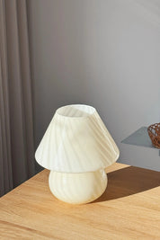Vintage Murano Mushroom Bordlampe i Lysegul/Creme | H27 cm Studio Hafnia