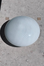 Vintage Murano Plafond Loftslampe/Væglampe i Hvidt Swirl Glas | Ø28 cm Studio Hafnia