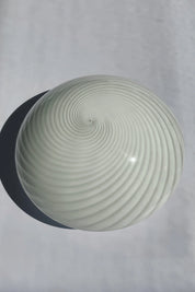 Vintage Murano Plafond Loftslampe/Væglampe i Hvidt Swirl Glas | Ø34 cm Studio Hafnia