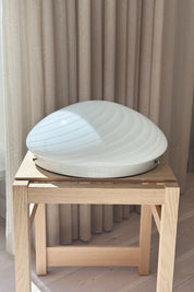 Vintage Murano Plafond Loftslampe/Væglampe i Hvidt Swirl Glas | Ø36 cm Studio Hafnia