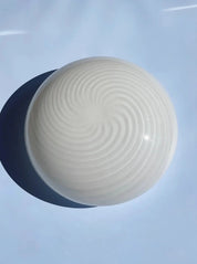 Vintage Murano Plafond Loftslampe i Hvidt Swirl Glas | Ø33 cm, H14 cm Studio Hafnia