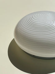Vintage Murano Plafondlampe i Hvidt Swirl Glas | Loft-/Væglampe Ø29 cm Studio Hafnia