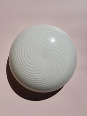 Vintage Murano Plafondlampe i Hvidt Swirl Glas | Loft-/Væglampe Ø29 cm Studio Hafnia