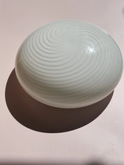 Vintage Murano Plafondlampe i Hvidt Swirl Glas | Loft-/Væglampe Ø29 cm Studio Hafnia