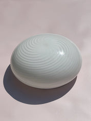 Vintage Murano Plafondlampe i Hvidt Swirl Glas | Loft-/Væglampe Ø29 cm Studio Hafnia