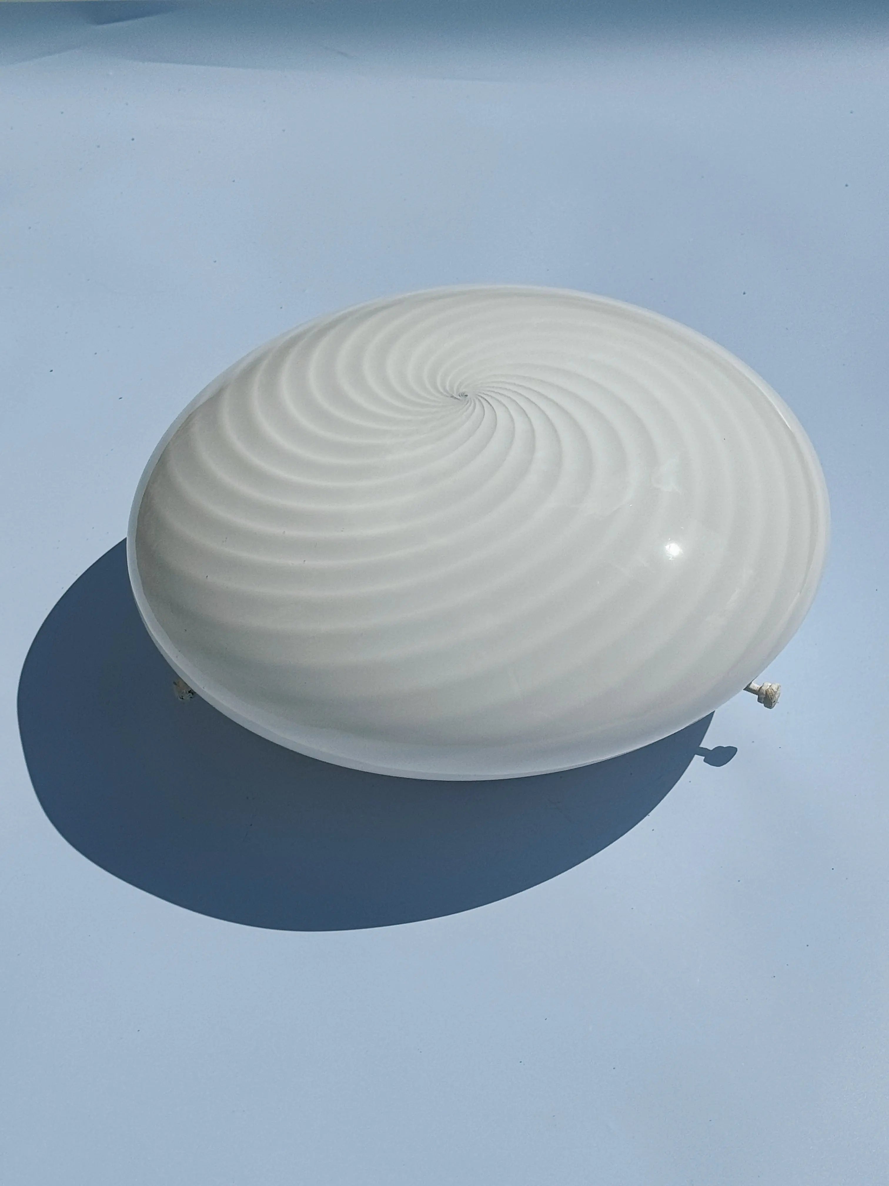 Vintage Murano Plafondlampe med Messingkant | Ø36 cm Studio Hafnia
