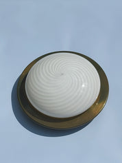 Vintage Murano Plafondlampe med Messingkant | Ø36 cm Studio Hafnia