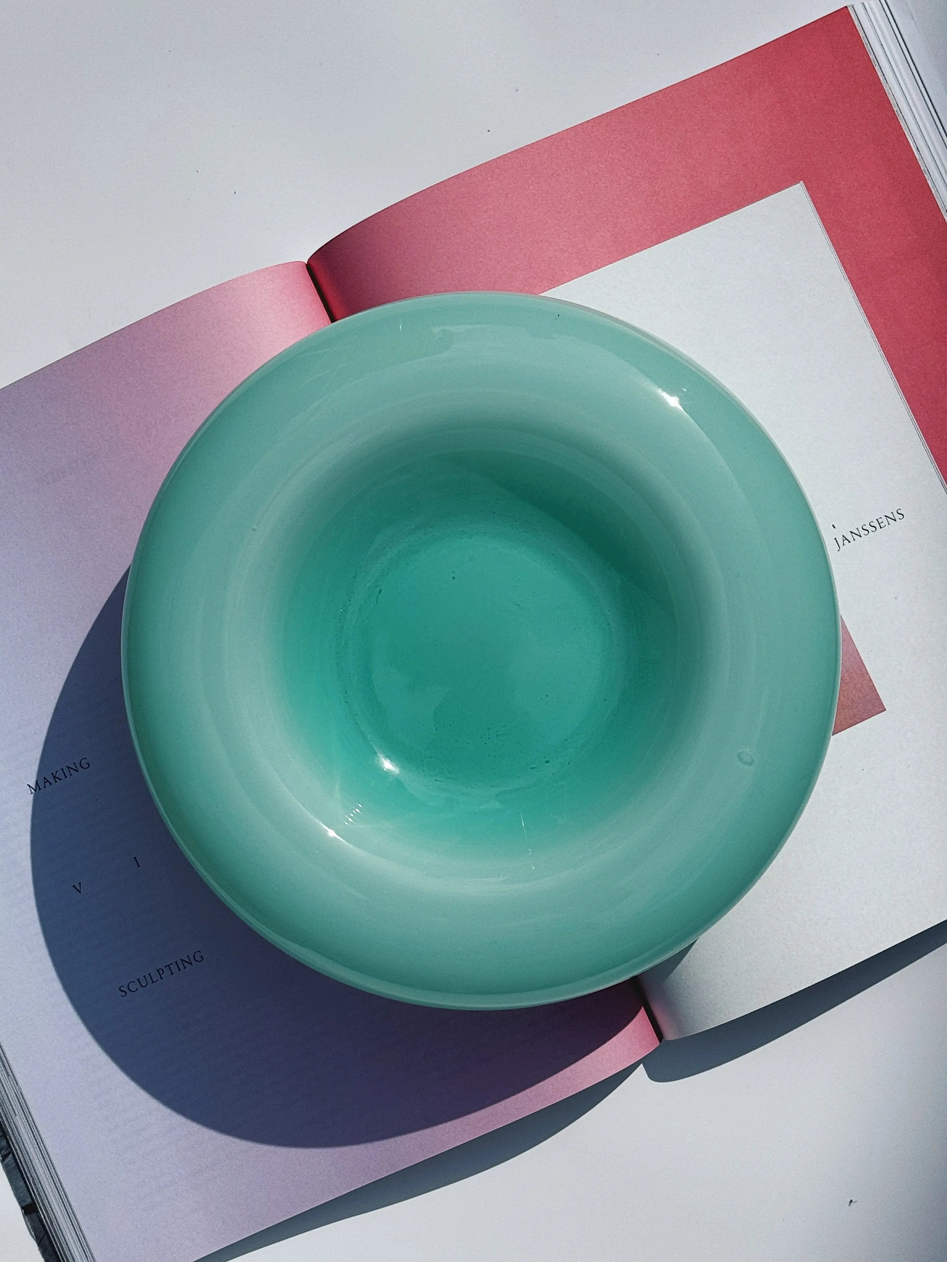 Vintage Murano Skål i Lysegrøn Opalglas | D24 cm Studio Hafnia