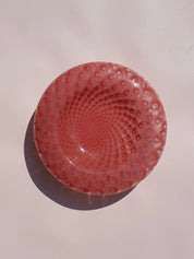 Vintage Murano Skål i Pink med Optiske Mønstre | D24 cm Studio Hafnia