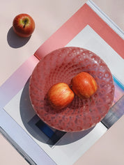 Vintage Murano Skål i Pink med Optiske Mønstre | D24 cm Studio Hafnia