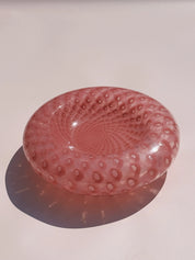 Vintage Murano Skål i Pink med Optiske Mønstre | D24 cm Studio Hafnia