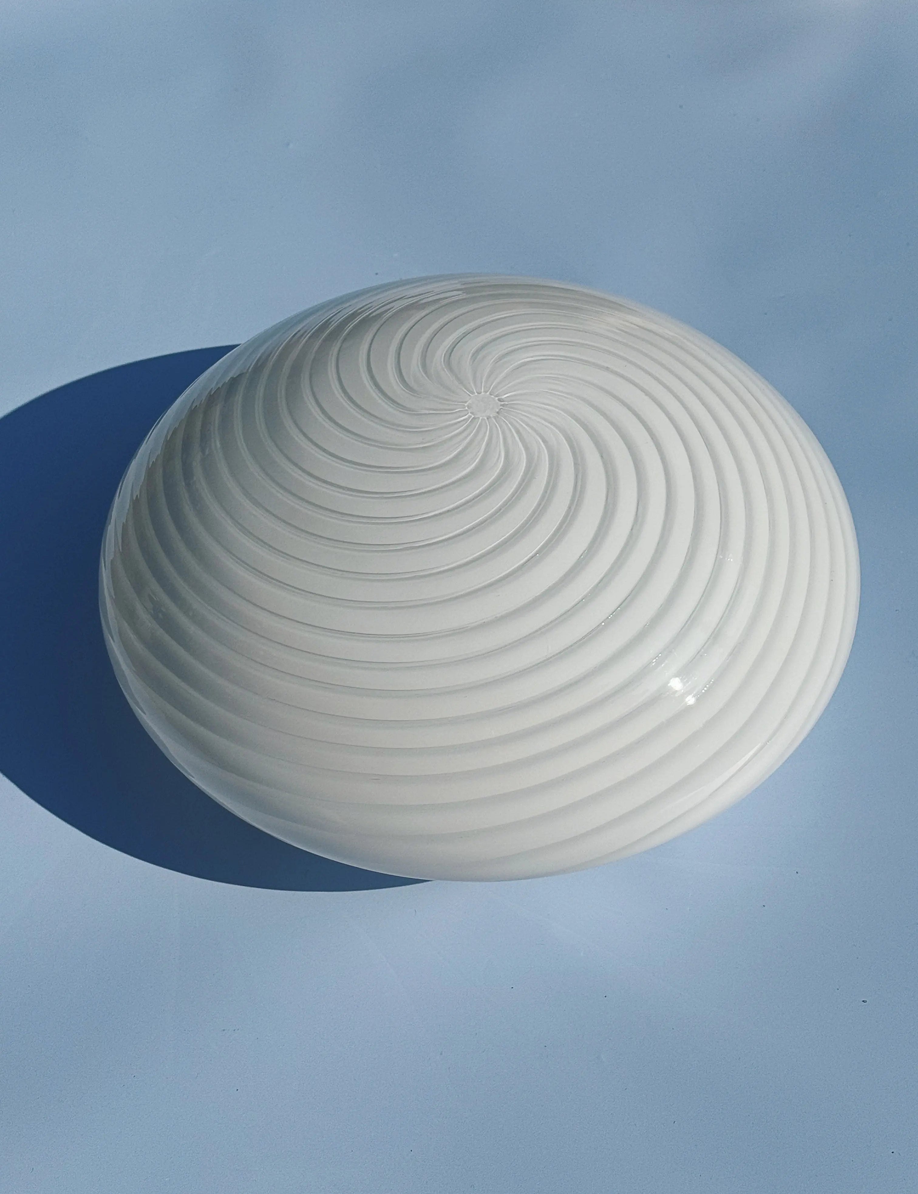 Vintage Murano Swirl Plafond Lampe | Hvid Ø28 cm – Loft eller Vægmontering Studio Hafnia