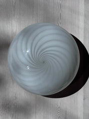 Vintage Murano Swirl Plafond Loft-/Væglampe | Hvid | 29 cm Studio Hafnia