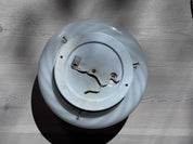 Vintage Murano Swirl Plafond Loft-/Væglampe | Hvid | 29 cm