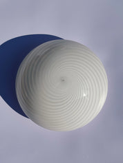 Vintage Murano Swirl Plafond lofts/væglampe | Hvid 28 cm Studio Hafnia