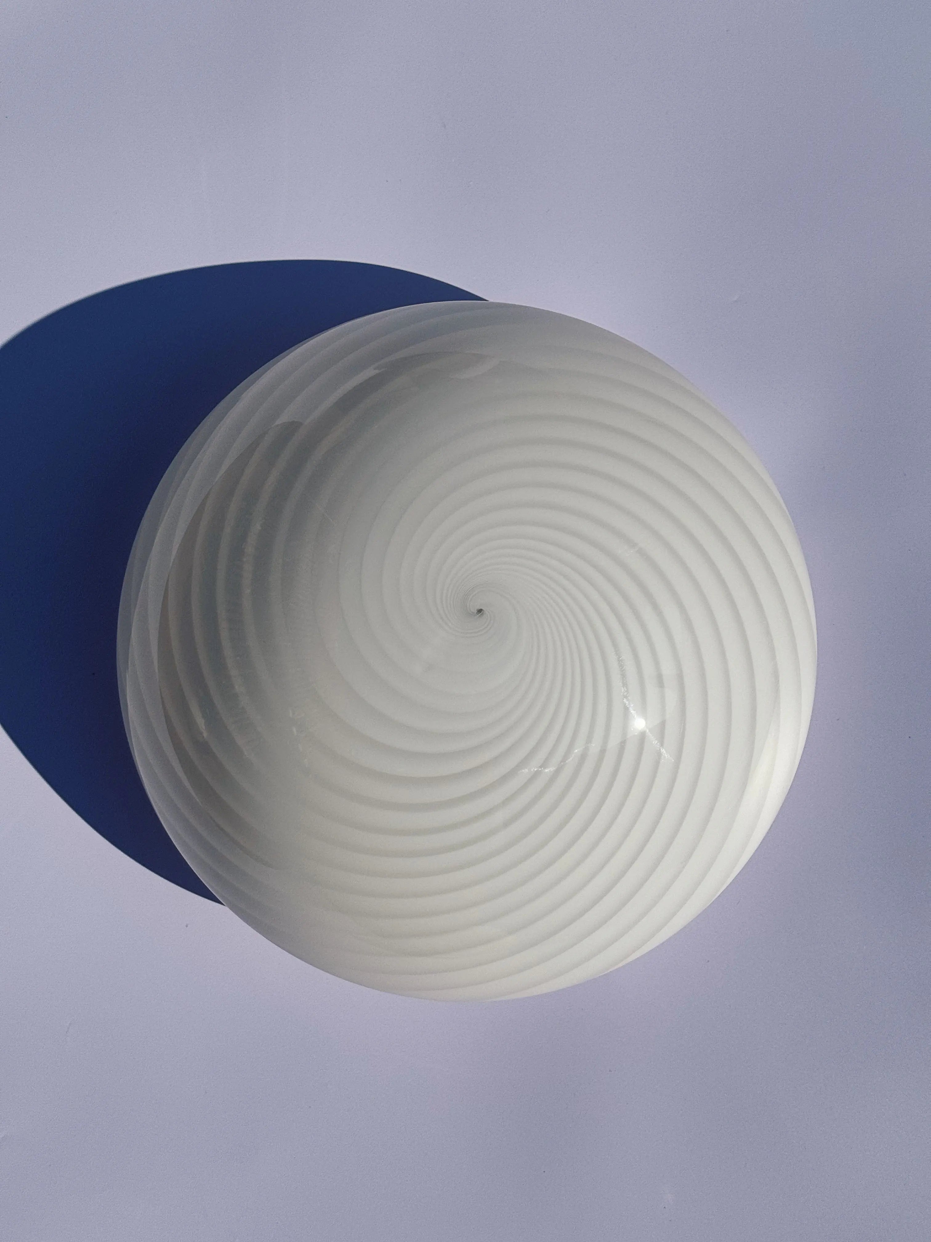 Vintage Murano Swirl Plafond lofts/væglampe | Hvid 28 cm Studio Hafnia