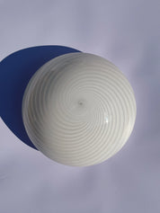 Vintage Murano Swirl Plafond lofts/væglampe | Hvid 28 cm Studio Hafnia