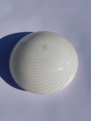 Vintage Murano Swirl Plafond lofts/væglampe | Hvid 28 cm Studio Hafnia