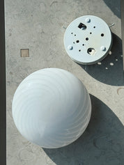 Vintage Murano Swirl Plafond lofts/væglampe | Hvid 28 cm Studio Hafnia