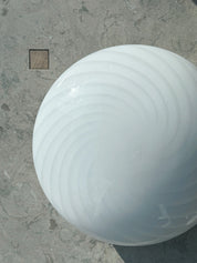 Vintage Murano Swirl Plafond lofts/væglampe | Hvid 28 cm Studio Hafnia