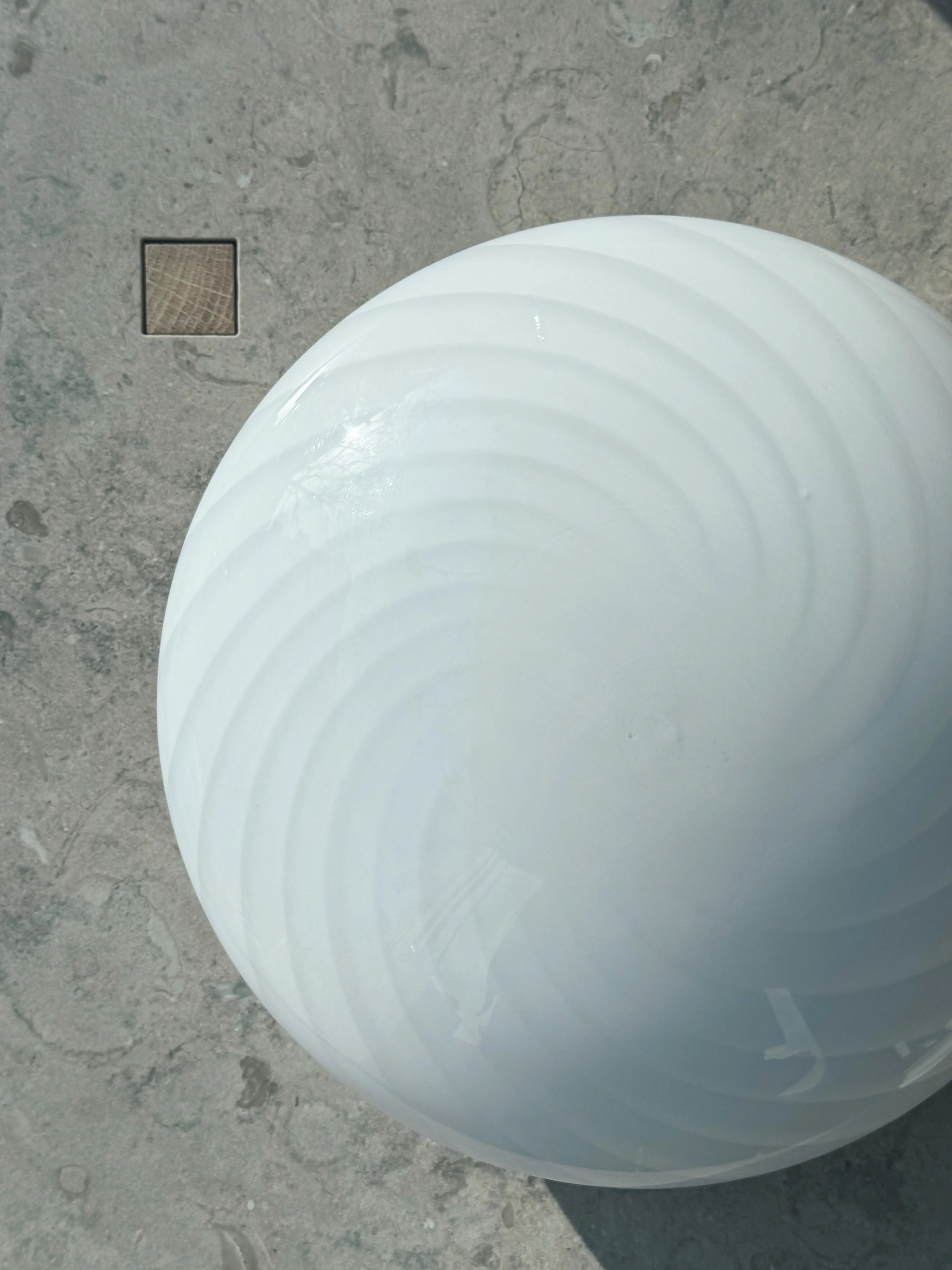 Vintage Murano Swirl Plafond lofts/væglampe | Hvid 28 cm Studio Hafnia