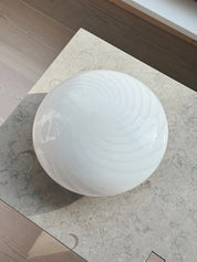 Vintage Murano Swirl Plafond lofts/væglampe | Hvid 28 cm Studio Hafnia