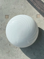 Vintage Murano Swirl Plafond lofts/væglampe | Hvid 28 cm Studio Hafnia
