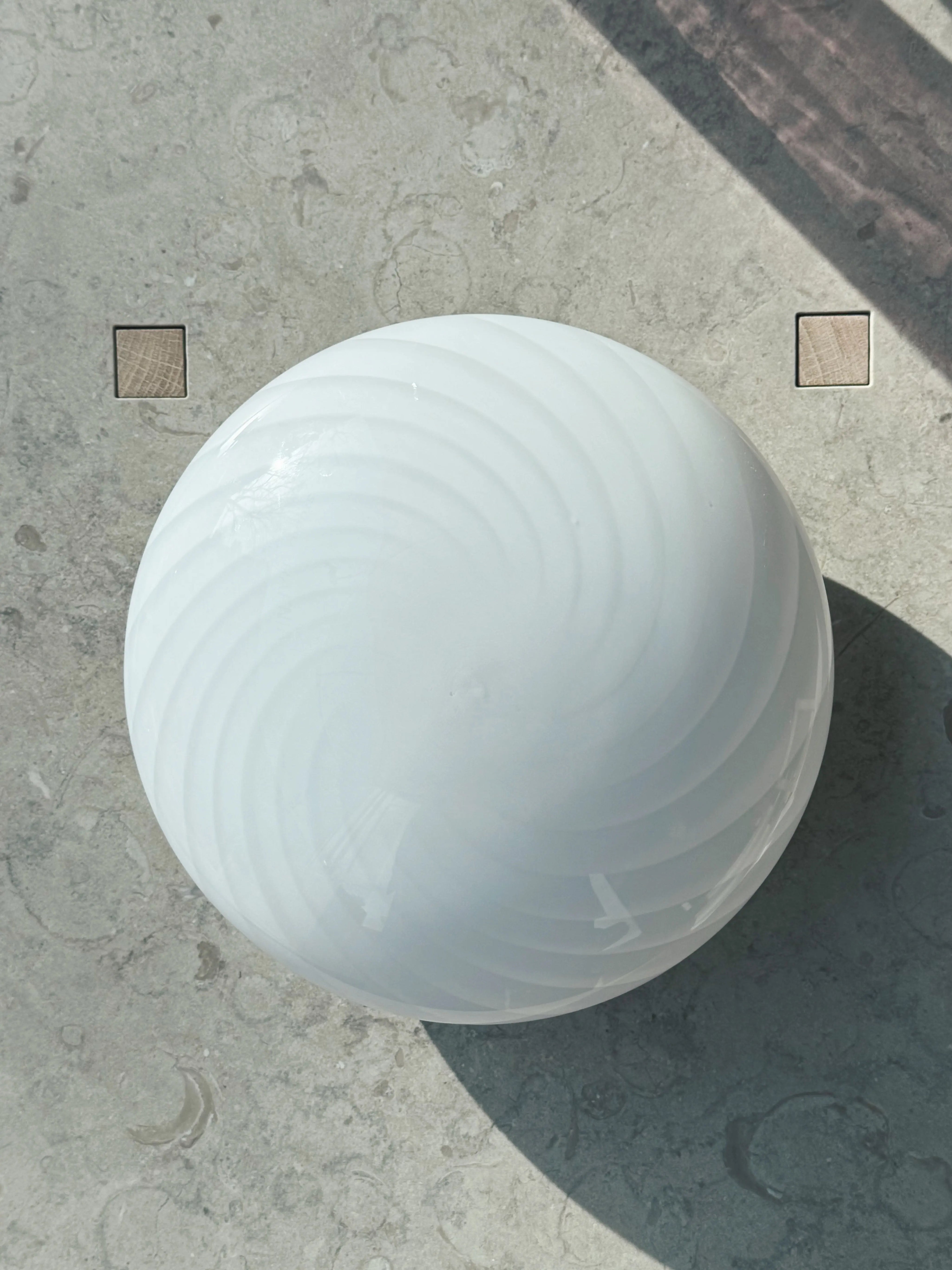 Vintage Murano Swirl Plafond lofts/væglampe | Hvid 28 cm Studio Hafnia