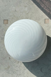 Vintage Murano Swirl Plafond lofts/væglampe | Hvid 28 cm Studio Hafnia