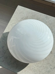 Vintage Murano Swirl Plafond lofts/væglampe | Hvid 28 cm Studio Hafnia