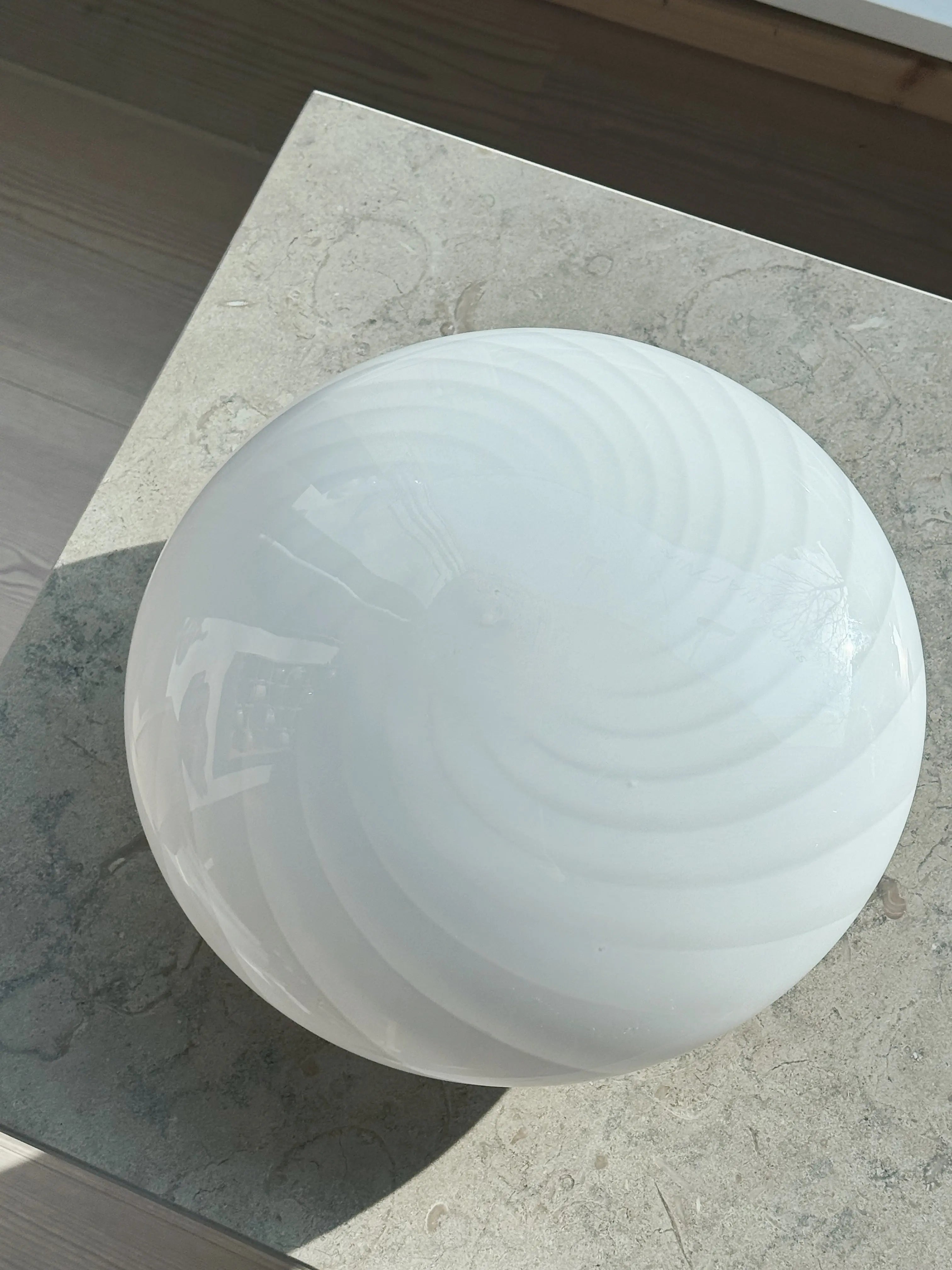 Vintage Murano Swirl Plafond lofts/væglampe | Hvid 28 cm Studio Hafnia