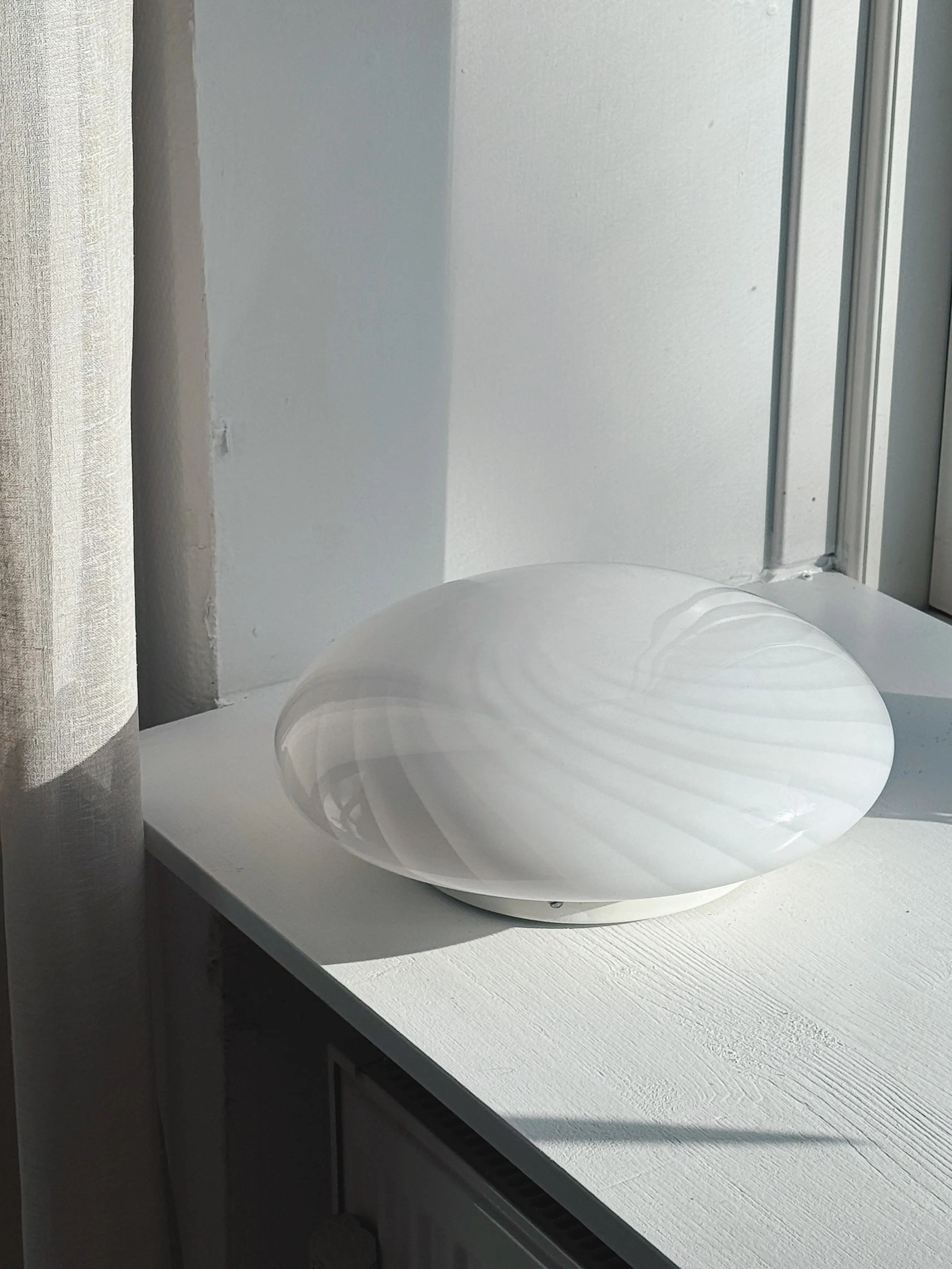 Vintage Murano Swirl Plafond lofts/væglampe | Hvid 28 cm Studio Hafnia