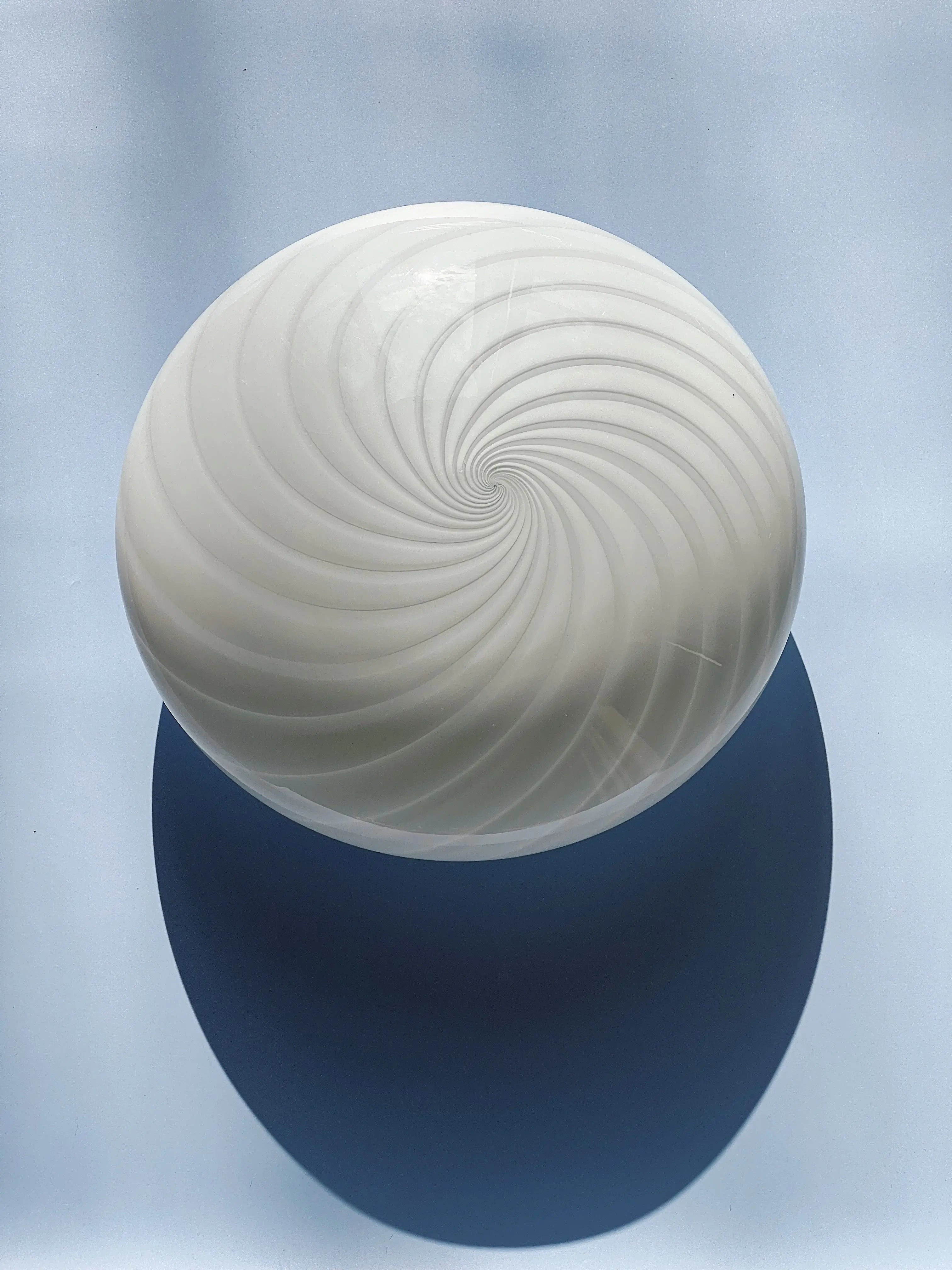 Vintage Murano Swirl Plafond lofts/væglampe | Hvid 30 cm Studio Hafnia