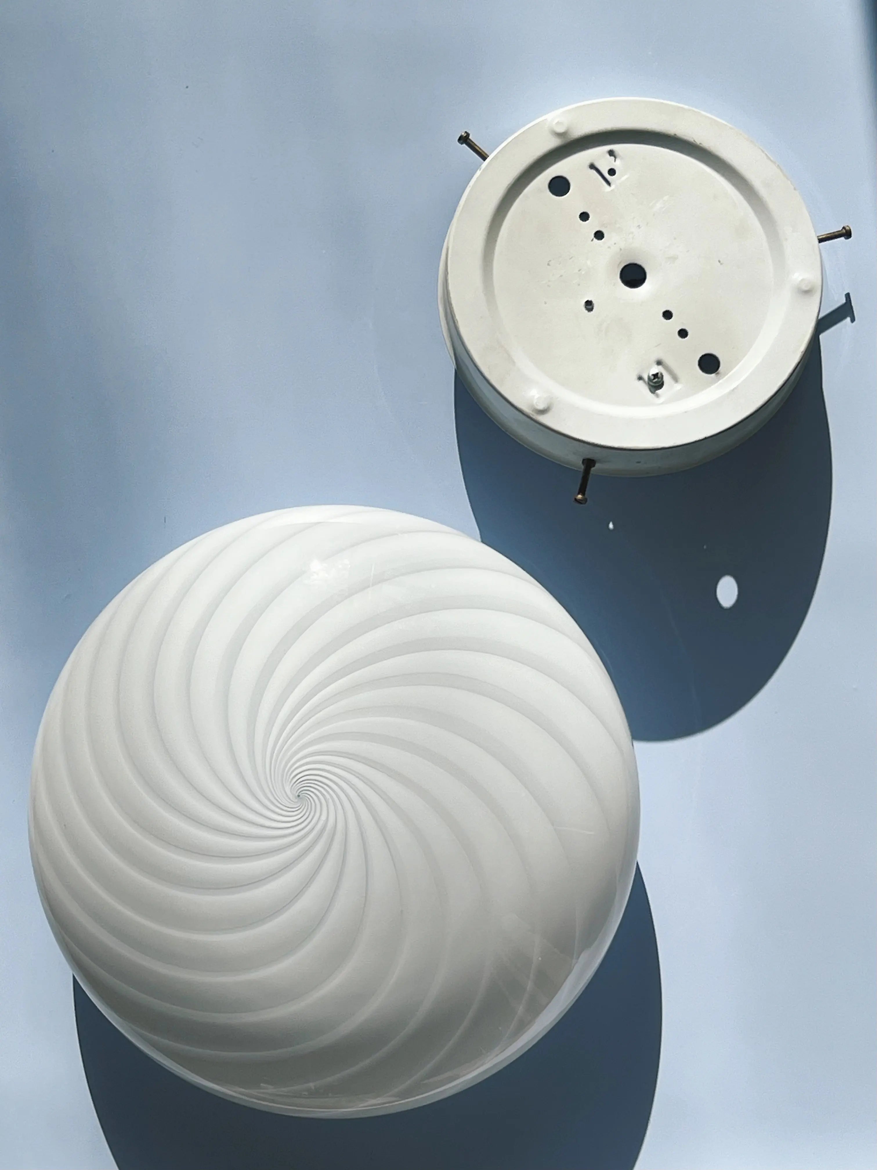 Vintage Murano Swirl Plafond lofts/væglampe | Hvid 30 cm Studio Hafnia