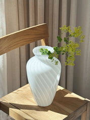Vintage Murano Swirl Vase | Hvid H33 cm
