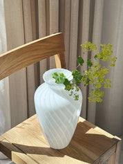Vintage Murano Swirl Vase | Hvid H33 cm