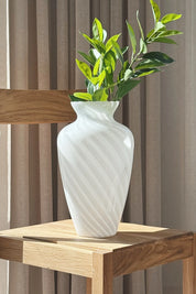 Vintage Murano Swirl Vase | Hvid H33,5 cm Studio Hafnia