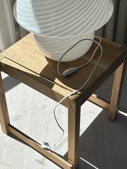 Vintage Murano Vetri Swirl Mushroom bordlampe | Hvid, H38 cm Studio Hafnia