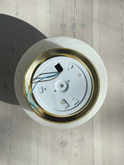 Vintage Murano plafond i opalhvidt glas med striber Ø30 cm Studio Hafnia