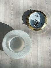 Vintage Murano plafond i opalhvidt glas med striber Ø30 cm Studio Hafnia