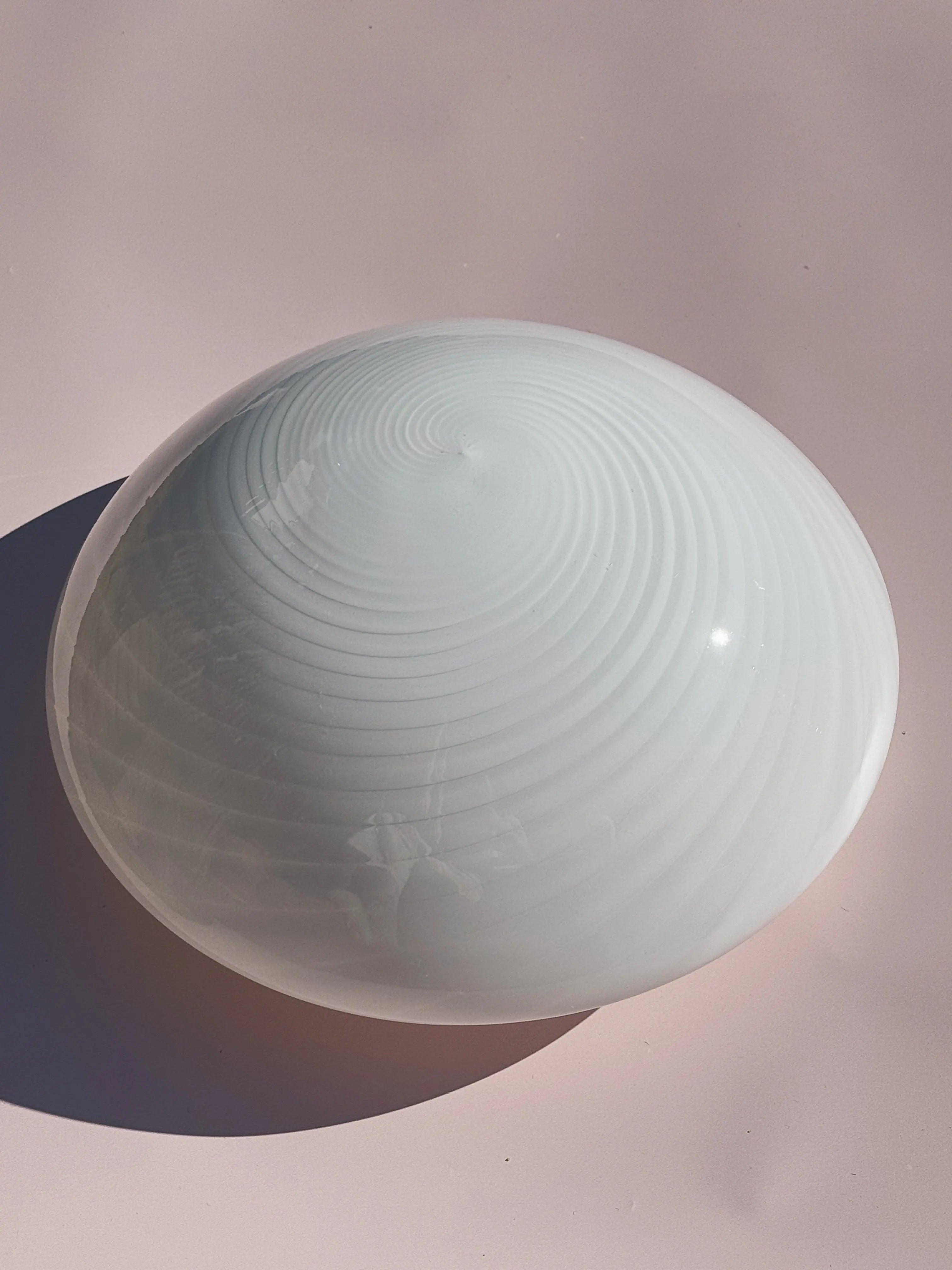 Vintage Murano plafond lofts-/væglampe | Hvid, Ø33 cm Studio Hafnia