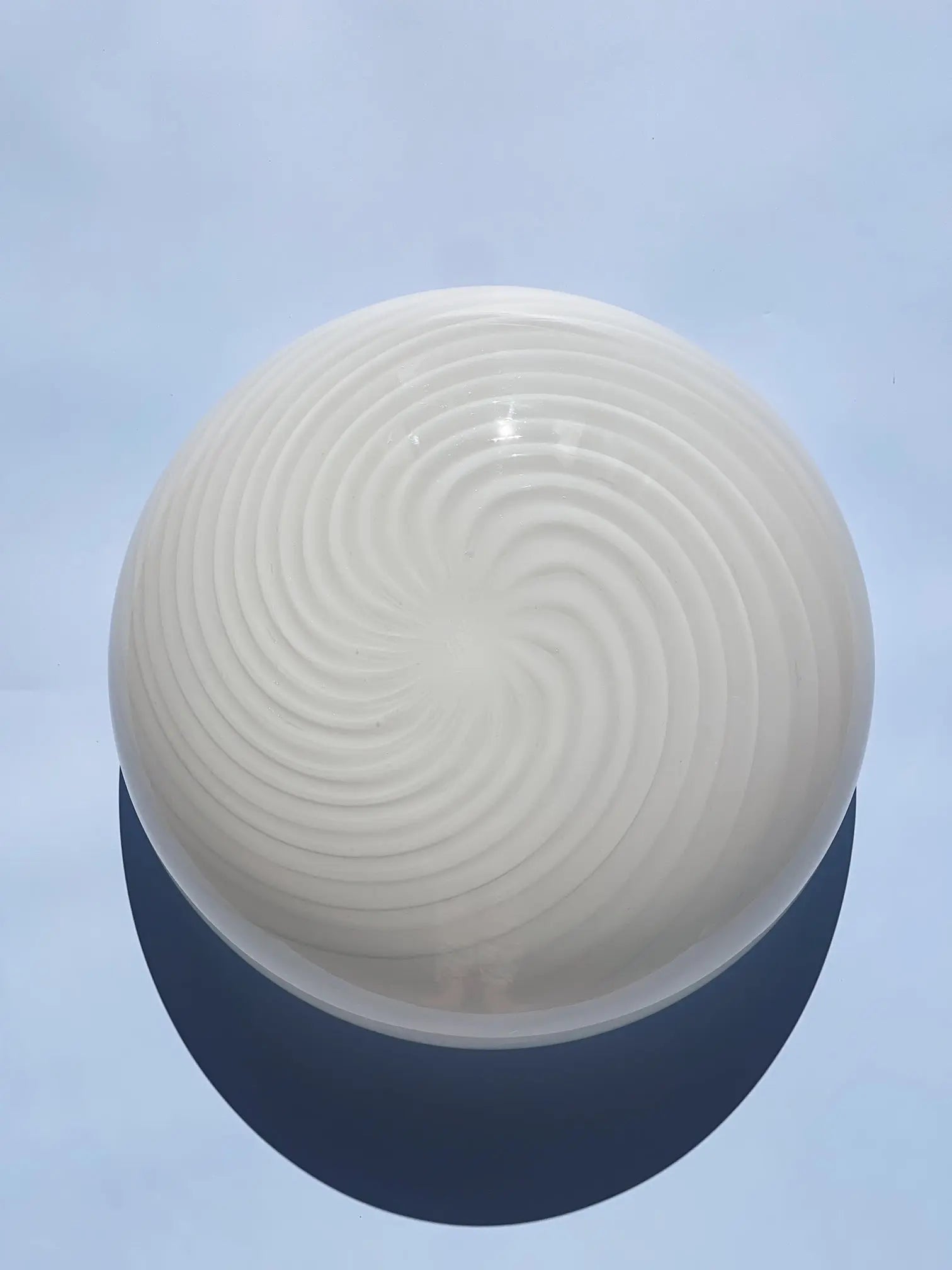 Vintage Murano plafond loftslampe/væglampe | Hvid, Ø33 cm Murano