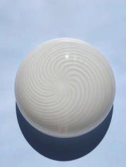 Vintage Murano plafond loftslampe/væglampe | Hvid, Ø33 cm Murano
