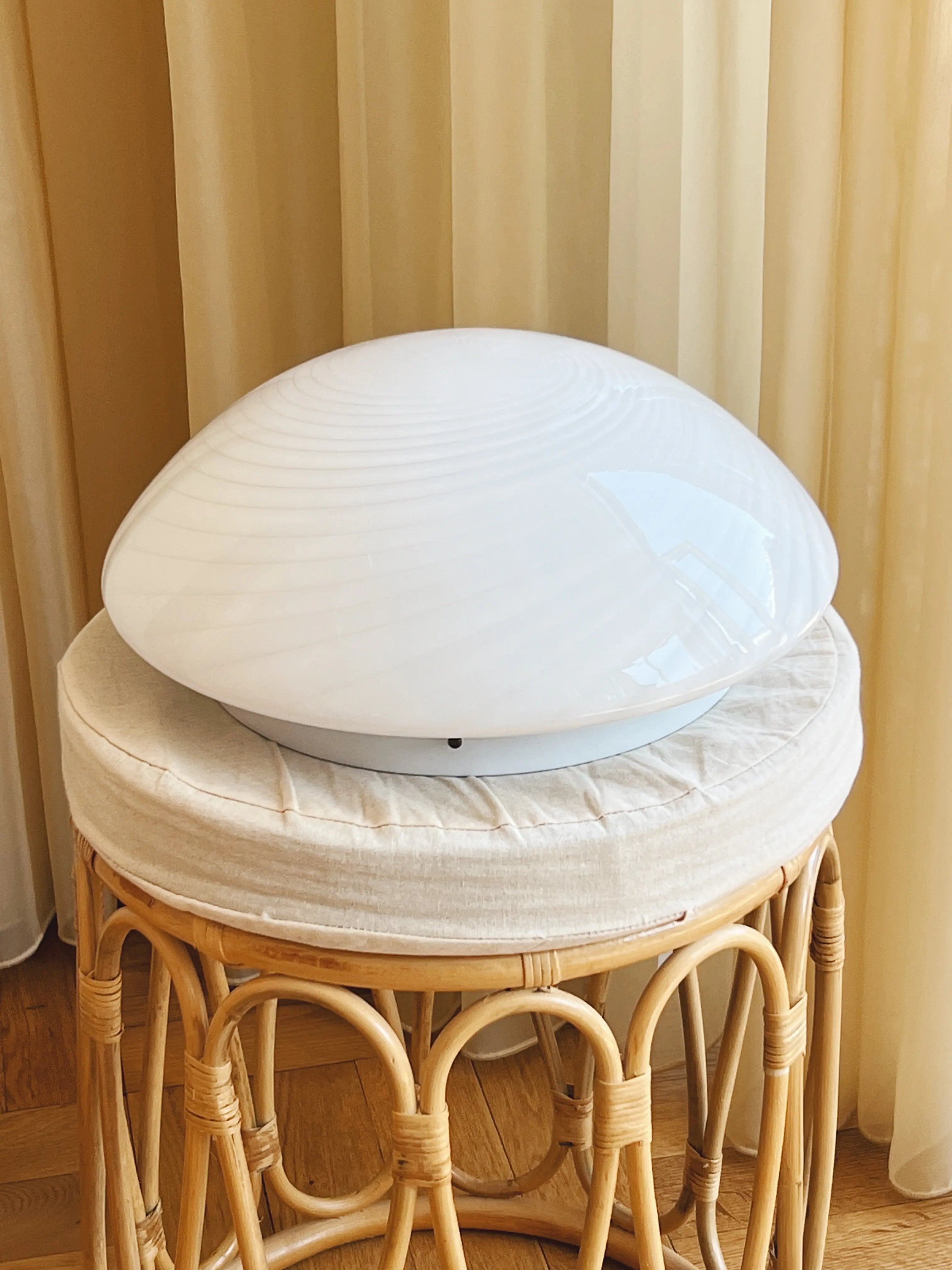 Vintage Murano plafond loftslampe/væglampe | Hvid, Ø35 cm (kopi) Murano