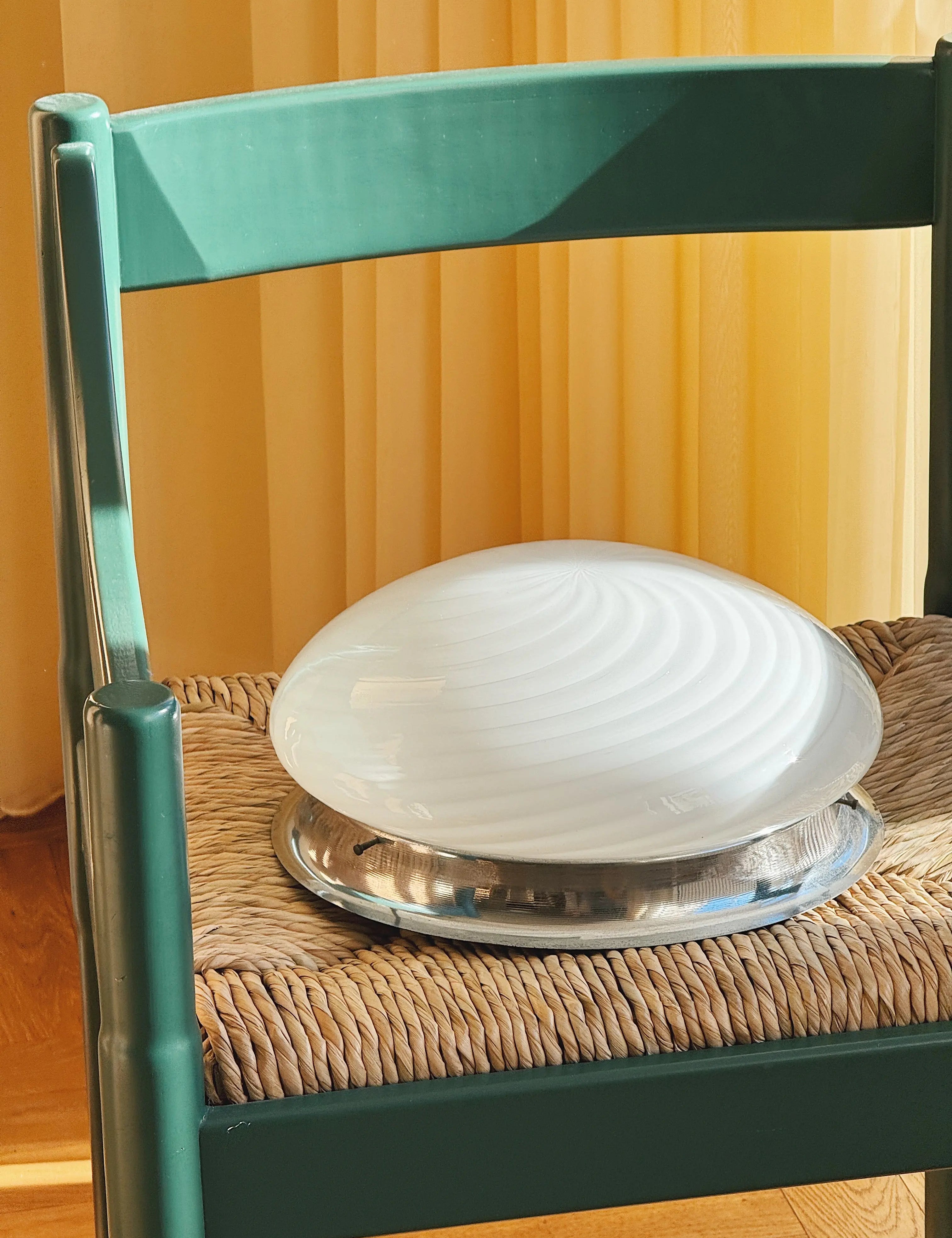 væglampe | Hvid swirl glas med sølv base, 30 cm Studio Hafnia