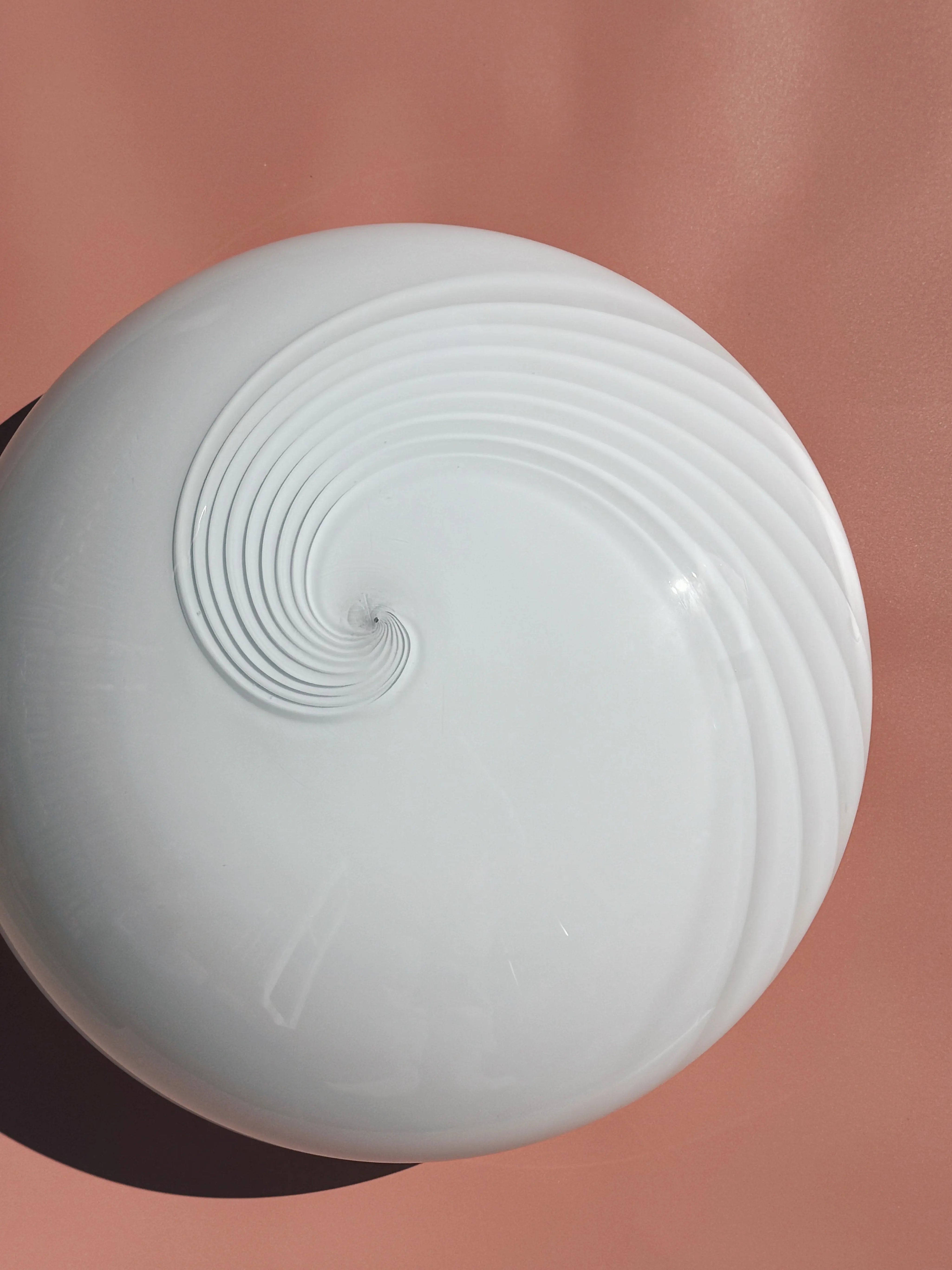 Vintage Murano plafond loftslampe/væglampe | Hvid, Ø37 cm Studio Hafnia