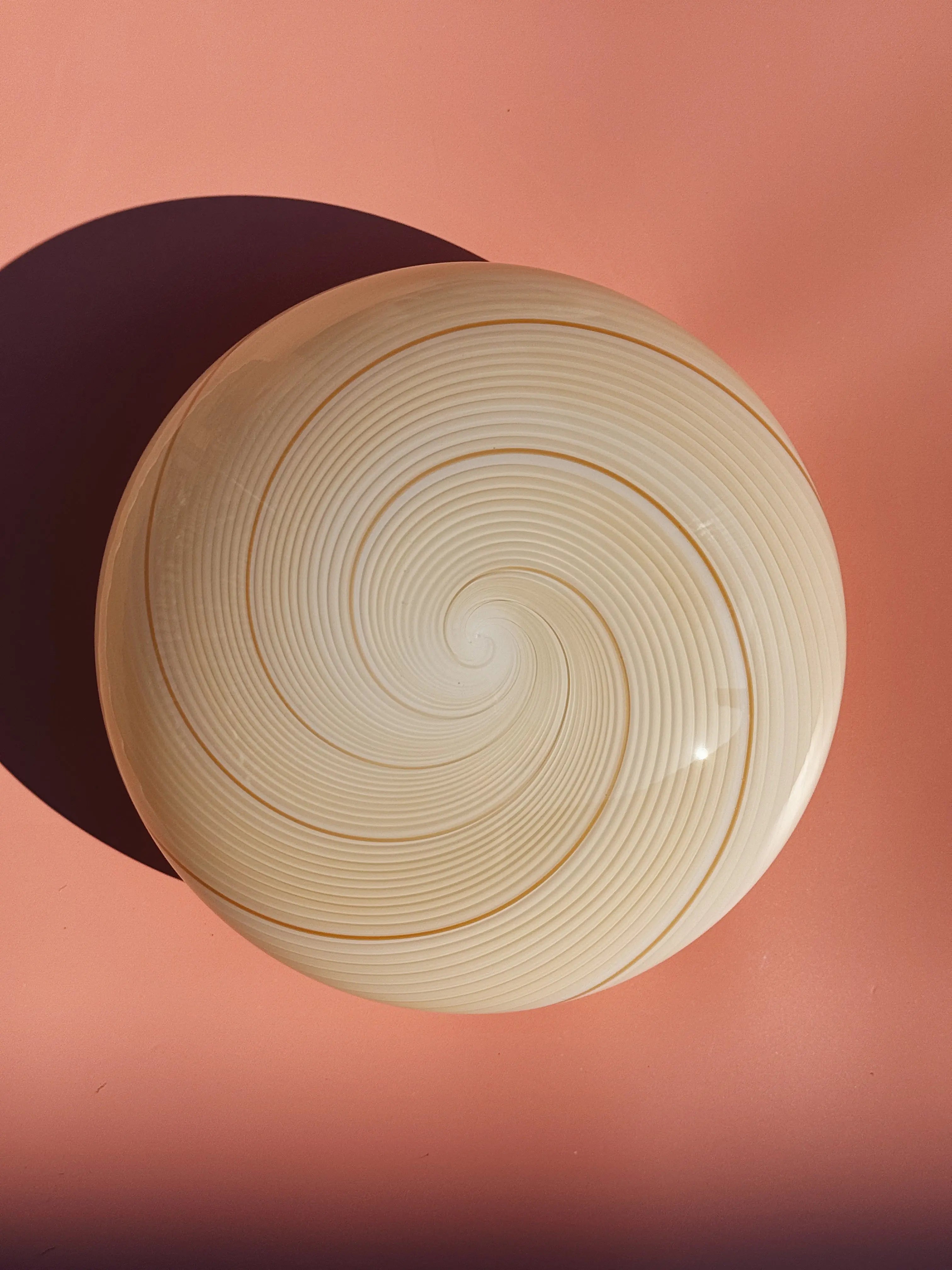 Vintage Murano plafond loftslampe/væglampe | Lysegul mønster, Ø28 cm Studio Hafnia