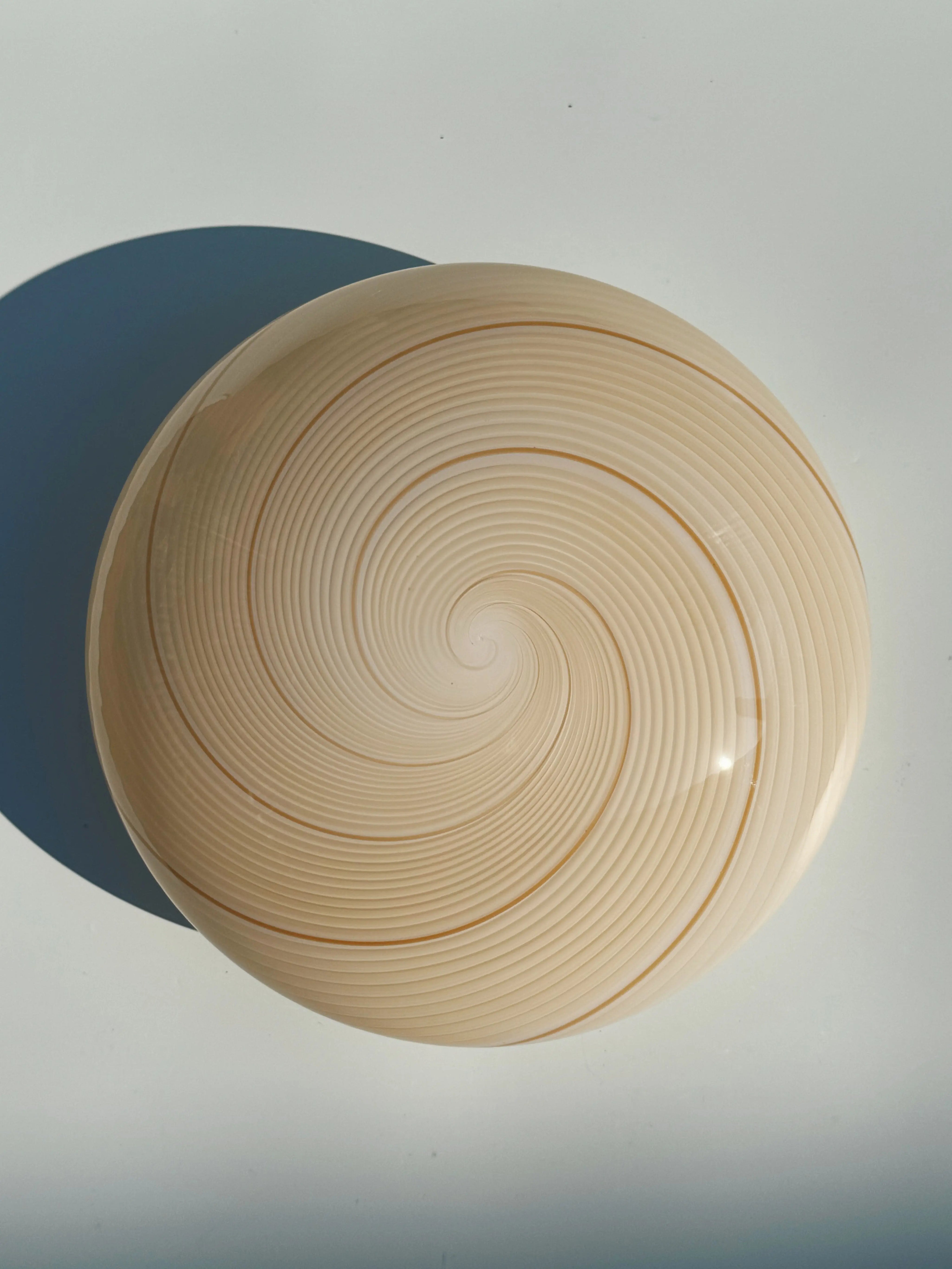 Vintage Murano plafond loftslampe/væglampe | Lysegul mønster, Ø28 cm Studio Hafnia