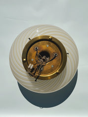 Vintage Murano plafondlampe | Hvid & lysegul swirlglas, Ø35 cm Studio Hafnia